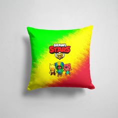 Подушка декоративная 45х45см Геймерам Brawl Stars Brawl Stars Leon Nita Crow 365home