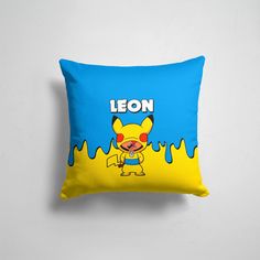 Подушка декоративная 45х45см Геймерам Brawl Stars Brawl Stars Leon Pikachu 365home