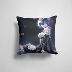 Подушка декоративная 45х45см Аниме Re Zero Жизнь с нуля в альтернативном мире Rem 365home