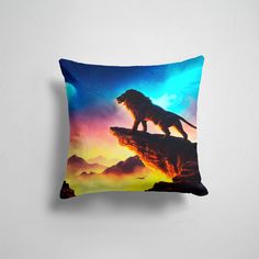 Подушка декоративная 45х45см Звери Коты и кошки Лев 365home