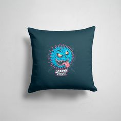Подушка декоративная 45х45см АнтиКоронаВирус Разные принты CoronaMonster 365home