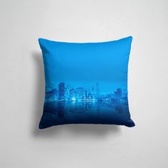 Подушка декоративная 45х45см Популярные вид на ночной мегаполис 365home