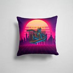Подушка декоративная 45х45см Геймерам Cyberpunk 2077 Кибер закат 365home
