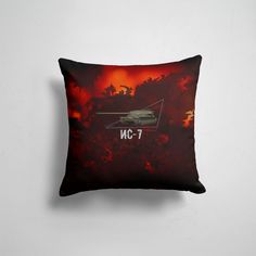 Подушка декоративная 45х45см Геймерам Танки Танк ИС 7 Tanks Огонь 365home