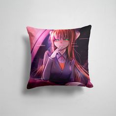 Подушка декоративная 45х45см Новелла Доки Доки книжный клуб Monika Doki Doki 365home