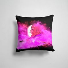 Подушка декоративная 45х45см Аниме Аниме Девушка Розовый Космос 365home