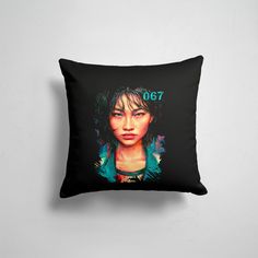 Подушка декоративная 45х45см Сериалы Игра в кальмара Кан Сэ Бек игрок 067 365home