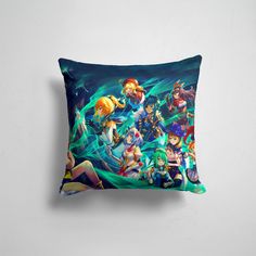 Подушка декоративная 45х45см Genshin Impact GENSHIN IMPACT ГЕРОИ ИГРЫ В ЛЕСУ 365home