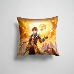 Подушка декоративная 45х45см Геймерам Genshin Impact Zhongli Order 365home