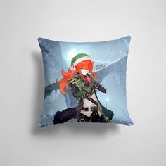 Подушка декоративная 45х45см Геймерам Genshin Impact Новогодний Делюк 365home