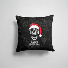 Подушка декоративная 45х45см Черепа и скелеты Santa Сlaus from hell 365home