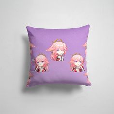 Подушка декоративная 45х45см Геймерам Genshin Impact Yae Miko Chibi 365home