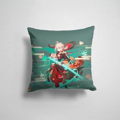 Подушка декоративная 45х45см Геймерам Genshin Impact Kazuha Genshin Impact 365home
