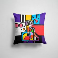 Подушка декоративная 45х45см Любовь Сердца Girl in a round hat 365home