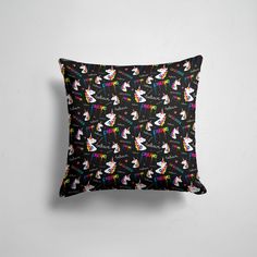 Подушка декоративная 45х45см Девушкам Красивые рисунки Единорог 365home