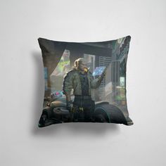 Подушка декоративная 45х45см Геймерам Cyberpunk 2077 Cyber Geralt 365home