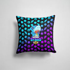 Подушка декоративная 45х45см Геймерам Brawl Stars LEON SHARK 365home