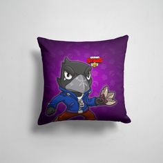 Подушка декоративная 45х45см Геймерам Brawl Stars CROW 365home