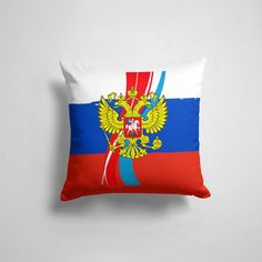 Подушка декоративная 45х45см Патриотичные Флаг России Герб 365home
