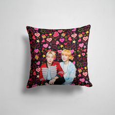 Подушка декоративная 45х45см K pop BTS Юнмины Чимин и Юнги 365home