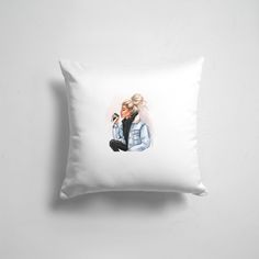 Подушка декоративная 45х45см Девушкам Красивые рисунки Девушка с кофе 365home