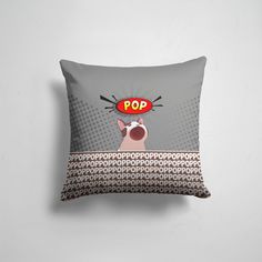 Подушка декоративная 45х45см Мемы Кот мем Wide Mouthed Popping Cat 365home
