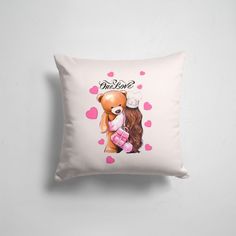 Подушка декоративная 45х45см Девушкам Мишки Любовь 365home