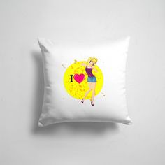 Подушка декоративная 45х45см Любовь Я люблю I LIKE TO HAVE FUN 365home