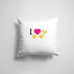 Подушка декоративная 45х45см Прикольные надписи Иностранные I LOVE BANANAS 365home