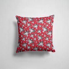 Подушка декоративная 45х45см Птицы Совы Серебряные 365home