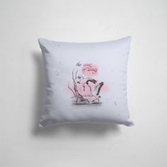 Подушка декоративная 45х45см Птицы Разные Журавли акварельные 365home
