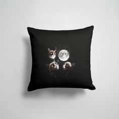 Подушка декоративная 45х45см Звери Коты и кошки ГРУСТНЫЕ ЛУННЫЕ 365home