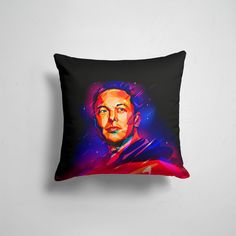 Подушка декоративная 45х45см Знаменитости Илон Маск ElonMuskА НА ВАС НЕТ 365home