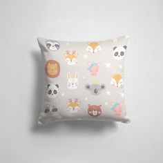 Подушка декоративная 45х45см Популярные Животные Мордочки зверят 365home