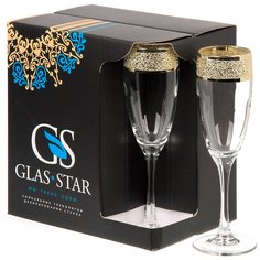 Бокал для шампанского, 170 мл, стекло, 6 шт, Glasstar, Бисер 3 лат, KLN04_1687_3