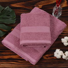 Полотенце банное 70х140 см Грация Barkas темный/сухая роза AI-3105035 Баркас