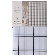 Штора для ванн 180х180 см, полиэстер, Квадратики, STSC1026 Shower Curtain
