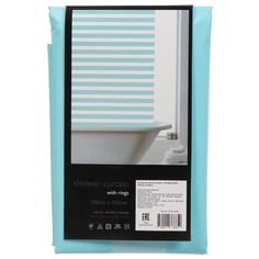 Штора для ванн 180х200 см, Peva, Полосы, голубая, STSC7229B Shower Curtain