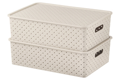 Набор 2-х корзинок с крышками 7,5 л EL Casa Береста латте