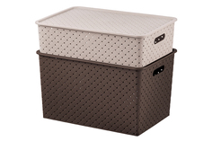 Набор 2-х корзинок с крышками 7,5 л мокка 14 л темно-коричневая El Casa Береста