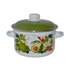 Кастрюля 3 л с крышкой крышка сталь СтальЭмаль Авокадо 6RD181M белоснежная