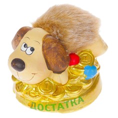 Керамика фигурка "Пёс на деньгах" 4х6х7 см No Brand