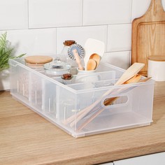 Контейнер для хранения без крышки ROLLY, 11,5 л, 24,2x45x12,9 см, прозрачный Econova