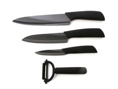 Набор керамических ножей Xiaomi Huo Hou Heat Knife Set (4 шт) - Черный No Brand