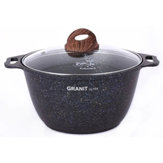 Кастрюля 4,0л со стекл. кр. АП "Granit ultra" (blue) кгг42а Kukmara