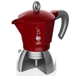 Гейзерная кофеварка Bialetti New Moka Induction / Биалетти Мока индукция / на 4 чашки Red