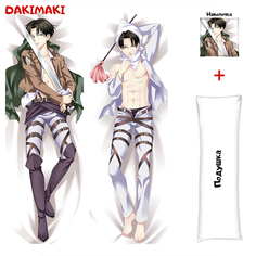 Наволочка + подушка Дакимакура капитан Леви 0712 180x60 Dakimaki