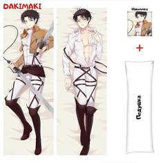 Наволочка + подушка Дакимакура капрал Леви 0713 180x60 Dakimaki