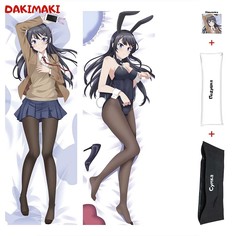 Наволочка + подушка + сумка Дакимакура Май Сакурадзима 0868 180x60 Dakimaki