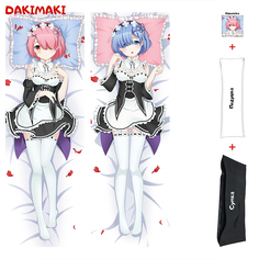 Наволочка + подушка + сумка Дакимакура Рем и Рам 0896 180x60 Dakimaki